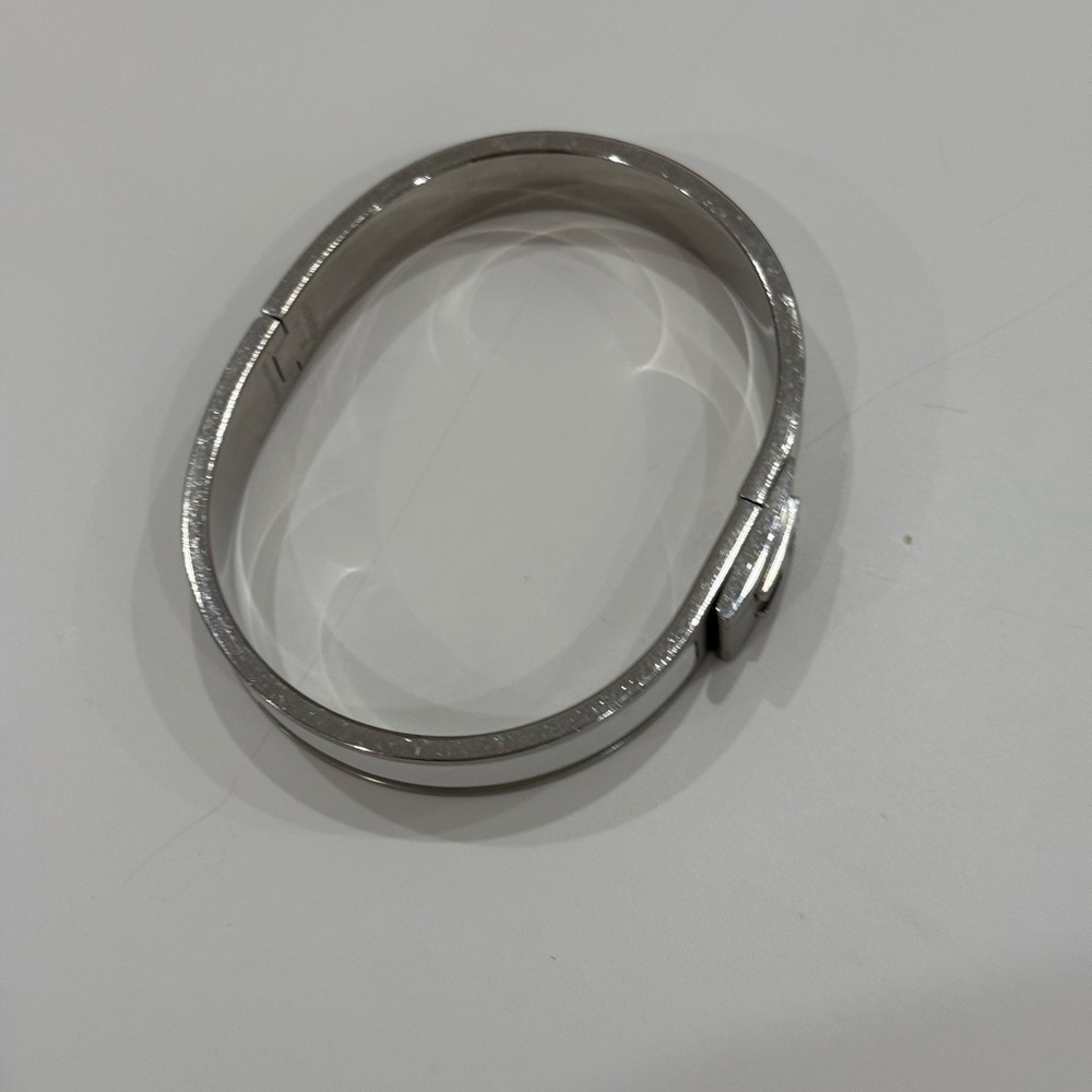 Authentic HERMES jet bracelet white with silver - Picture 7 of 10